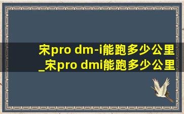 宋pro dm-i能跑多少公里_宋pro dmi能跑多少公里实测